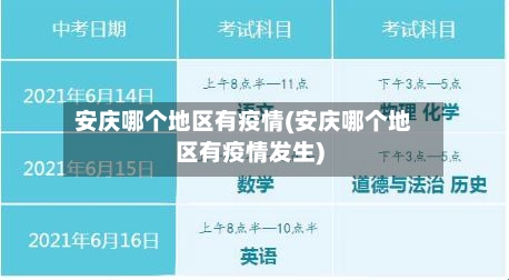 安庆哪个地区有疫情(安庆哪个地区有疫情发生)