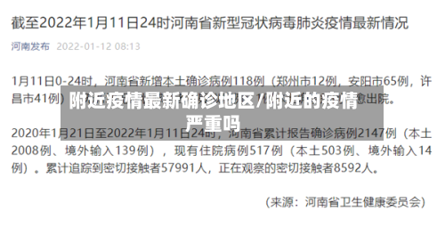 附近疫情最新确诊地区/附近的疫情严重吗