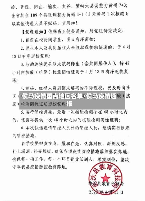 侯马疫情重点地区名单/侯马疫情通报