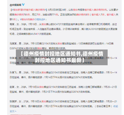 【德州疫情封控地区通知书,德州疫情封控地区通知书最新】